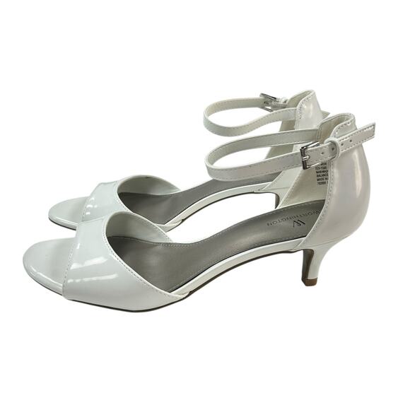 Worthington Glossy White Garnet Open Toe Kitten Heel Pumps Womens 9 - Picture 6 of 9